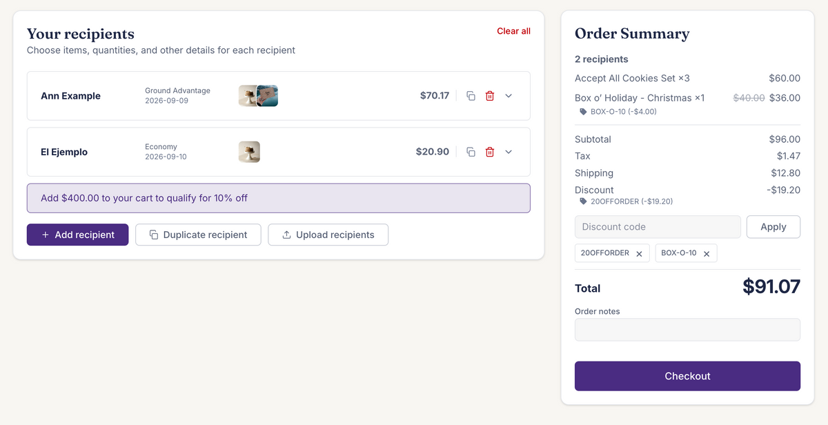 Native discounts + volume upsells