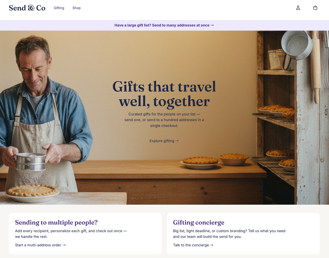 Highlight gifting across your store