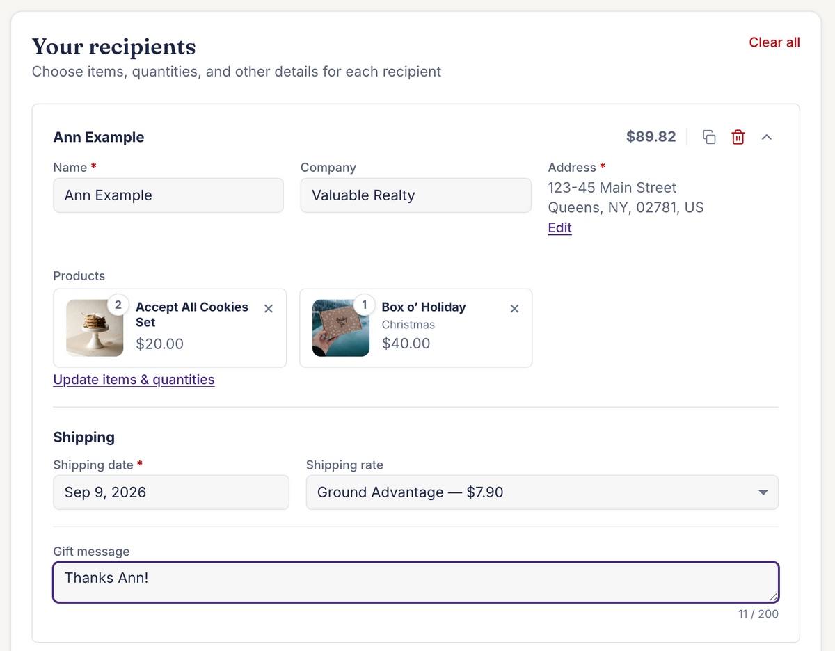 Customize each recipient