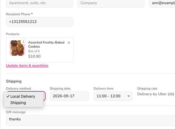 Shipping scenarios