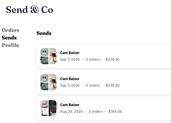 Sends in customer accounts
